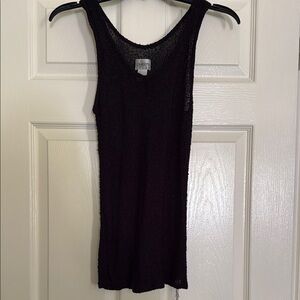 Chico's Black Ribbed Fitted Tank Top